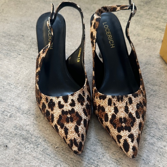 Leopard Print Rhinestone Heels - Picture 2 of 8